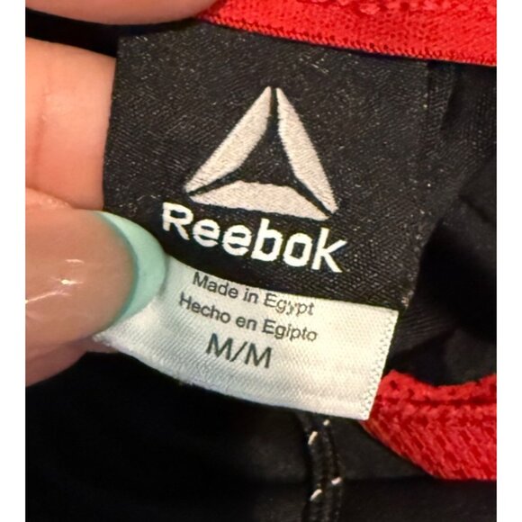 Reebok Mens Athletic Shorts Med Black & Red With Drawstring Waist - Picture 6 of 16